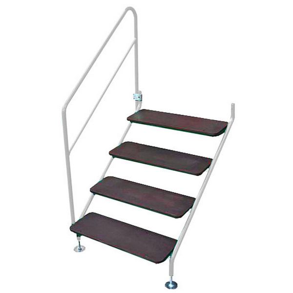 AG, AG Bolt On 4 Tread Step and Handrail White