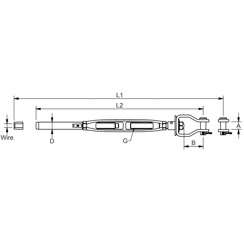 Blue Wave, Blue Wave Open Body Tension Fork & Swage Rigging Screw