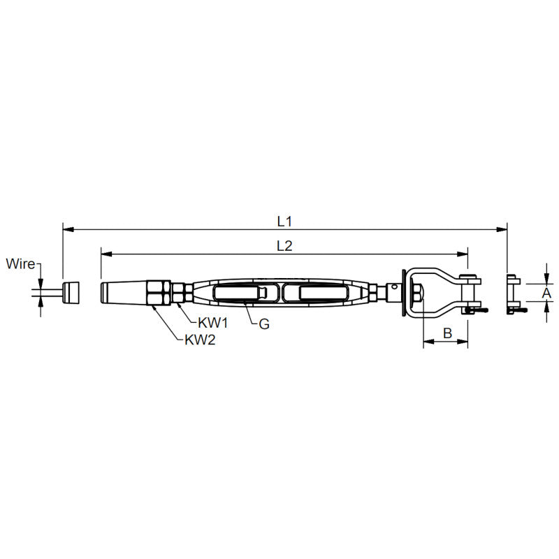 Blue Wave, Blue Wave Tension Fork - Terminal Swageless Rigging Screw