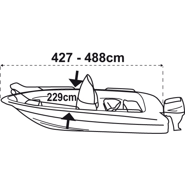 TREM, Boat Cover XS 427-488cm W 229cm, Silver  O2222488  Q037841