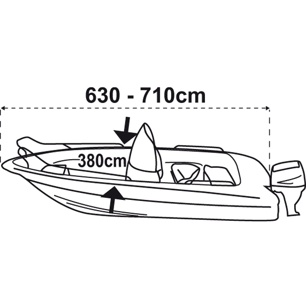 TREM, Boat Cover XXL 630-710cm W 380cm, Blue  O2238710  Q037846