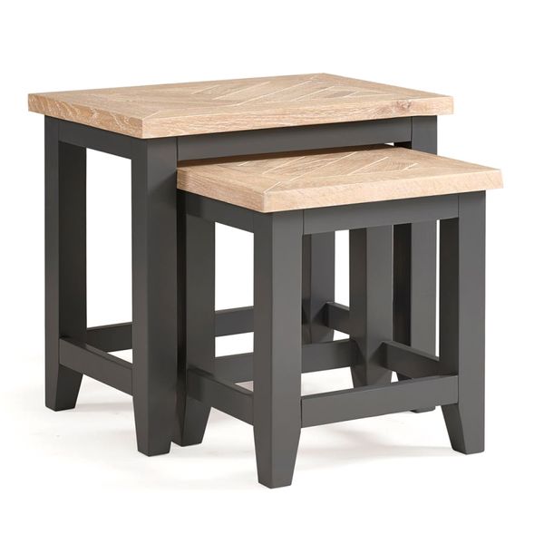 Julian Bowen, Bordeaux Nest Of Tables in Dark Grey