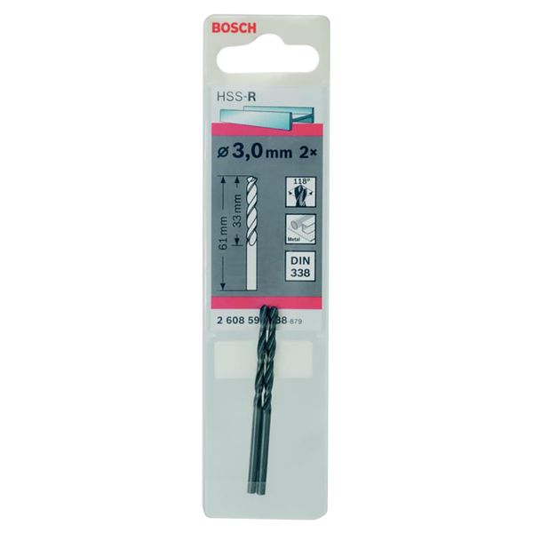 Bosch, Bosch HSS Twist Point Teq Drill Bit 2mm Pk2 - 365697