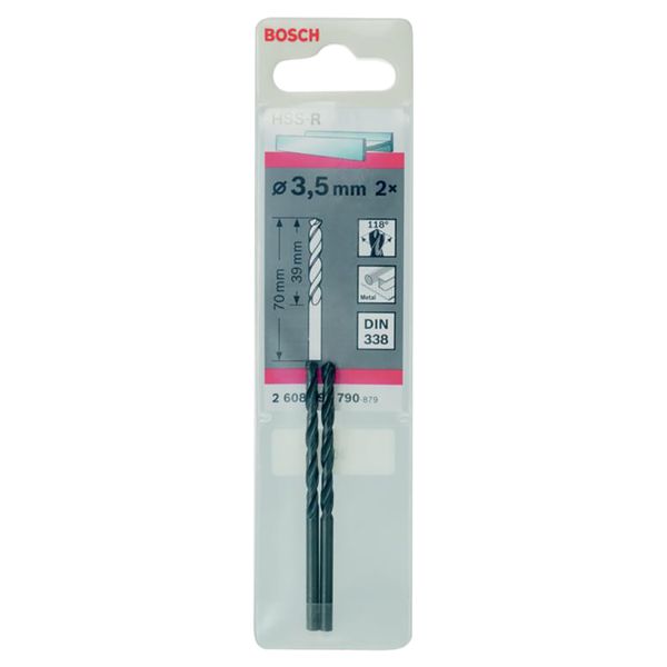 Bosch, Bosch HSS Twist Point Teq Drill Bit 3.5mm Pk2 - 365699