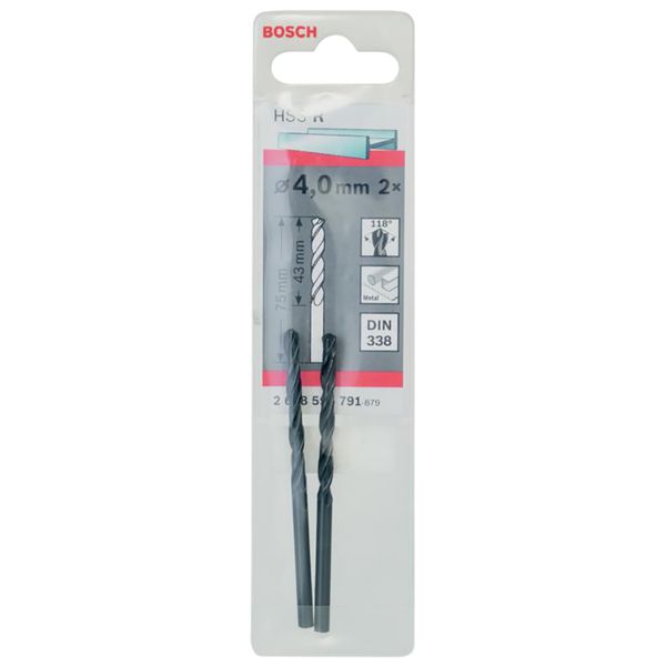 Bosch, Bosch HSS Twist Point Teq Drill Bit 4mm Pk2 - 365700