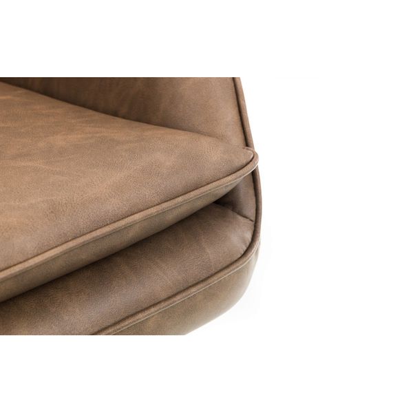 Julian Bowen, Bowery Swivel Chair Brown Faux Leather & Black Base