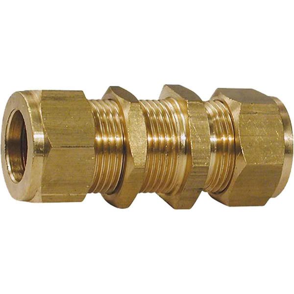 Wade, Brass Compression Bulkhead Coupling (1/2" OD / 3/4" Bulkhead)