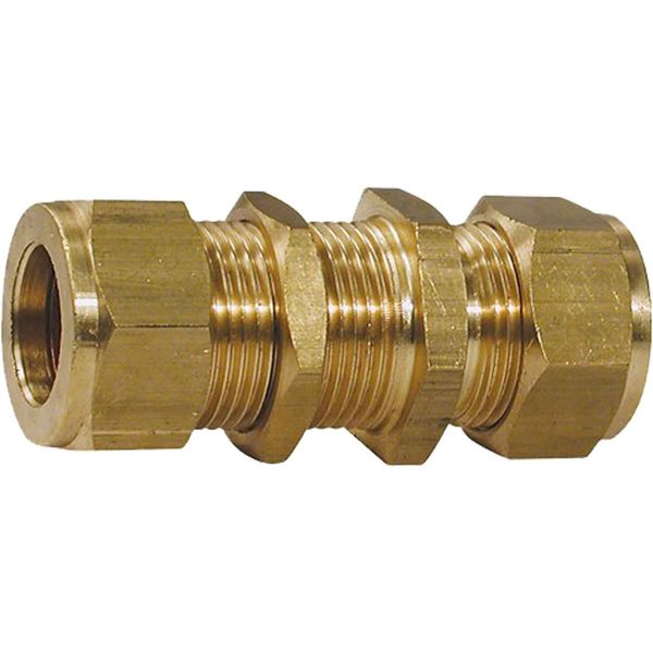 Wade, Brass Compression Bulkhead Coupling (1/2" OD / 3/4" Bulkhead)