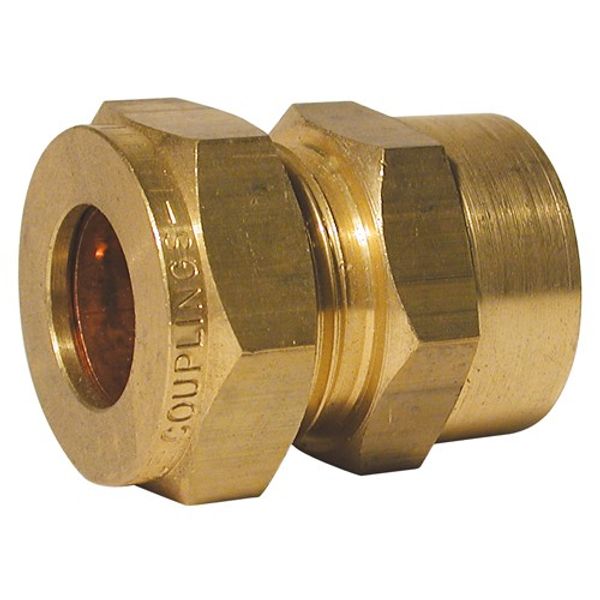 Wade, Brass Female Stud Coupling 15mm x 1/2" BSP