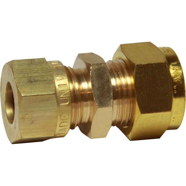 Wade, Brass Straight Coupling 3/8" Tube x 15mm Tube