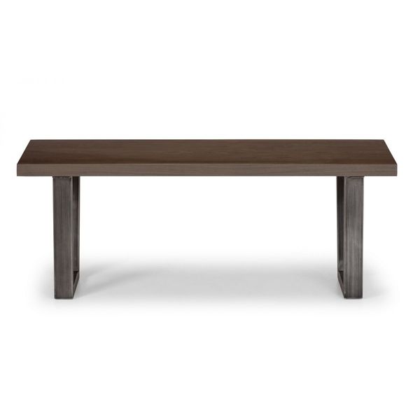 Julian Bowen, Brooklyn Bench Seat Dark Oak & Gunmetal Frame