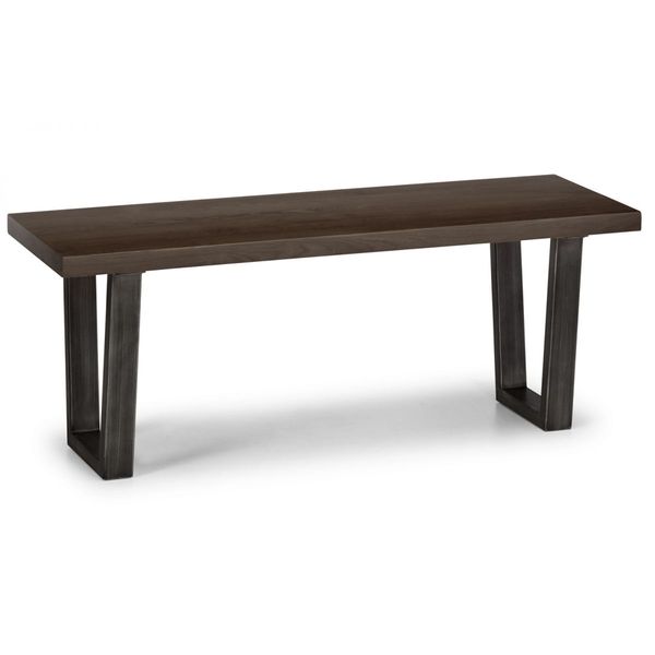 Julian Bowen, Brooklyn Bench Seat Dark Oak & Gunmetal Frame