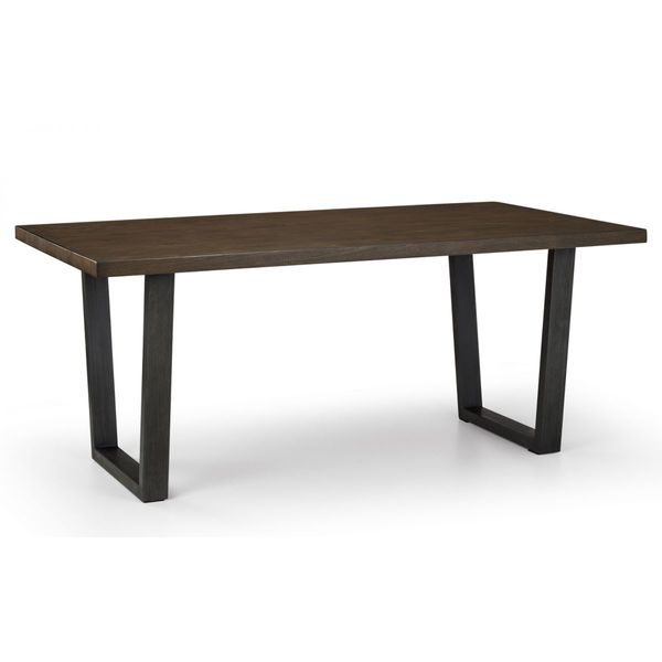 Julian Bowen, Brooklyn Dining Table Dark Oak & Gunmetal Legs