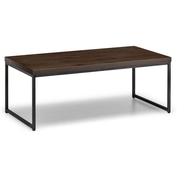 Julian Bowen, Brooklyn Nesting Coffee Tables Dark Oak & Gunmetal Frames