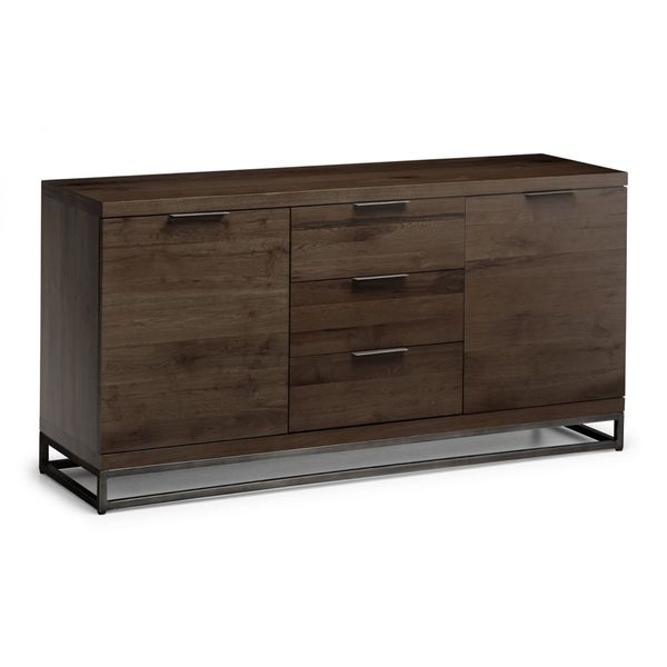 Julian Bowen, Brooklyn Sideboard Dark Oak & Gunmetal Frame