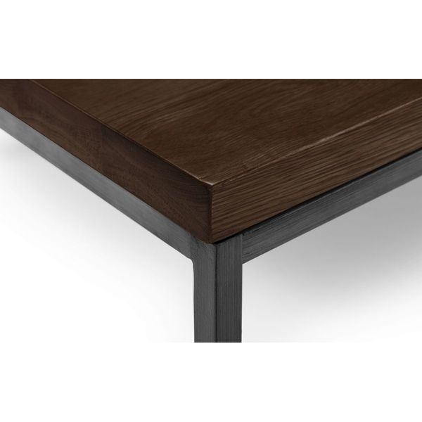 Julian Bowen, Brooklyn Square Coffee Table Dark Oak & Gunmetal Frame