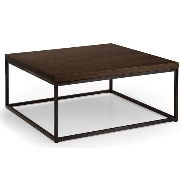 Julian Bowen, Brooklyn Square Coffee Table Dark Oak & Gunmetal Frame