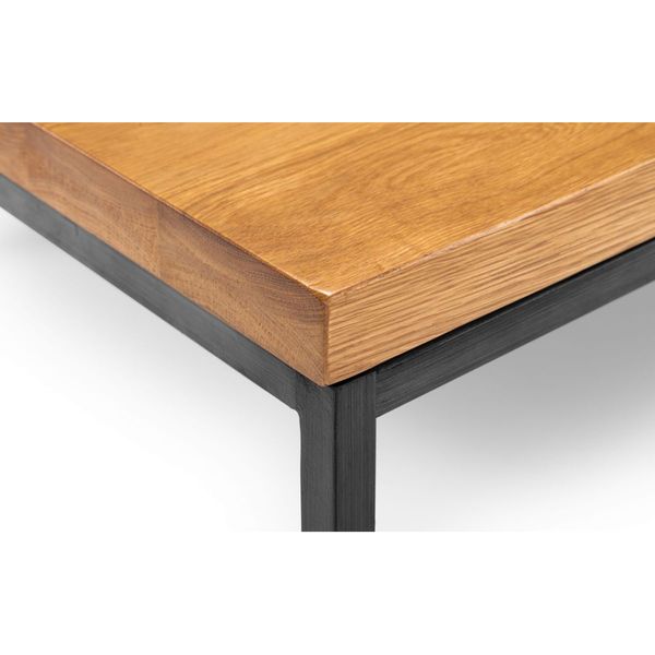 Julian Bowen, Brooklyn Square Coffee Table Rustic Oak & Gunmetal Frame