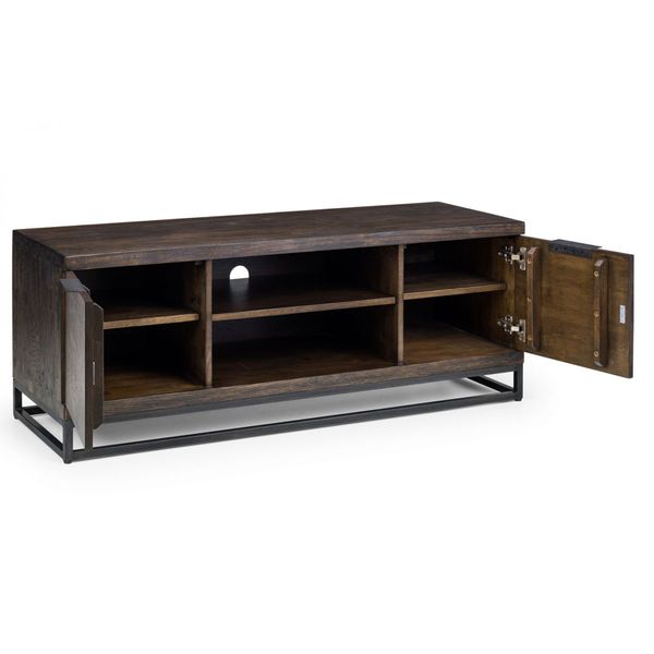 Julian Bowen, Brooklyn TV Unit Dark Oak & Gunmetal Frame