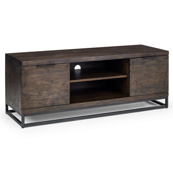 Julian Bowen, Brooklyn TV Unit Dark Oak & Gunmetal Frame