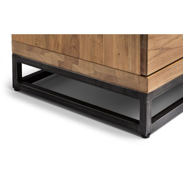 Julian Bowen, Brooklyn TV Unit Solid Oak & Gunmetal Frame