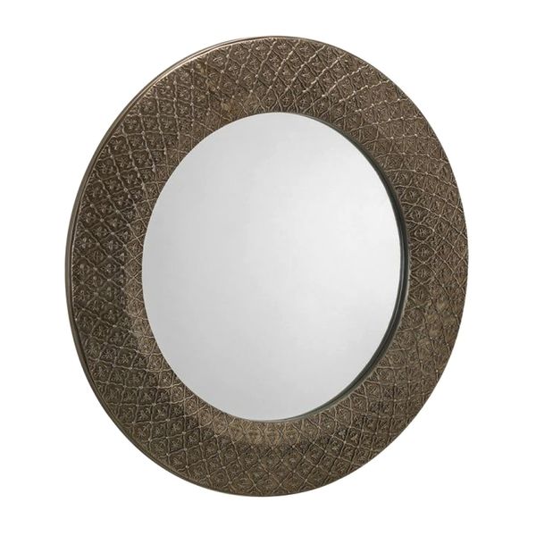 Julian Bowen, Cadence Round Pewter Wall Mirror 600mm