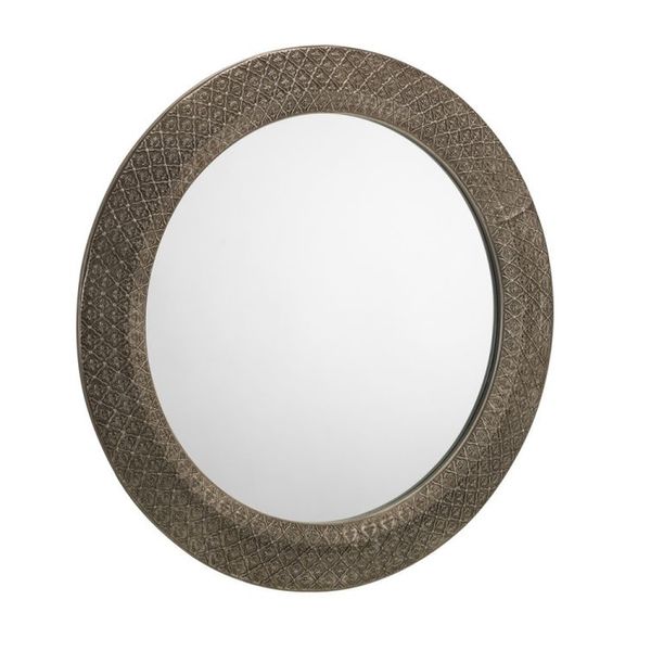 Julian Bowen, Cadence Round Pewter Wall Mirror 800mm