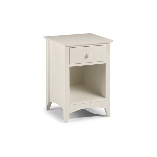 Julian Bowen, Cameo 1 Drawer Bedside Table Stone White