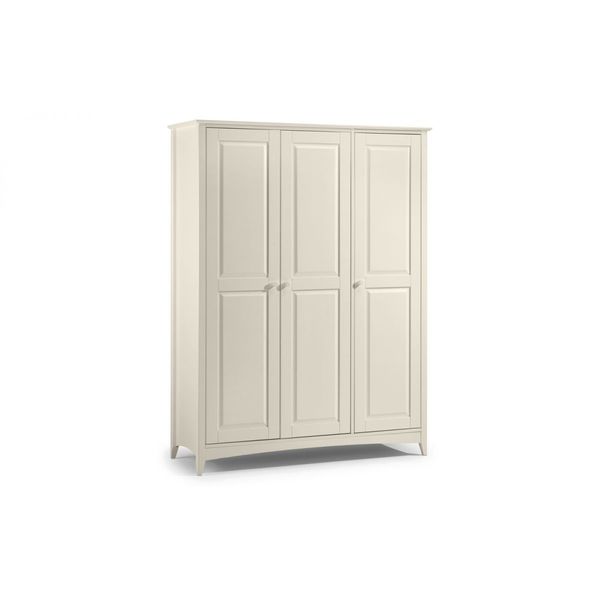 Julian Bowen, Cameo 3 Door Wardrobe Unit Stone White