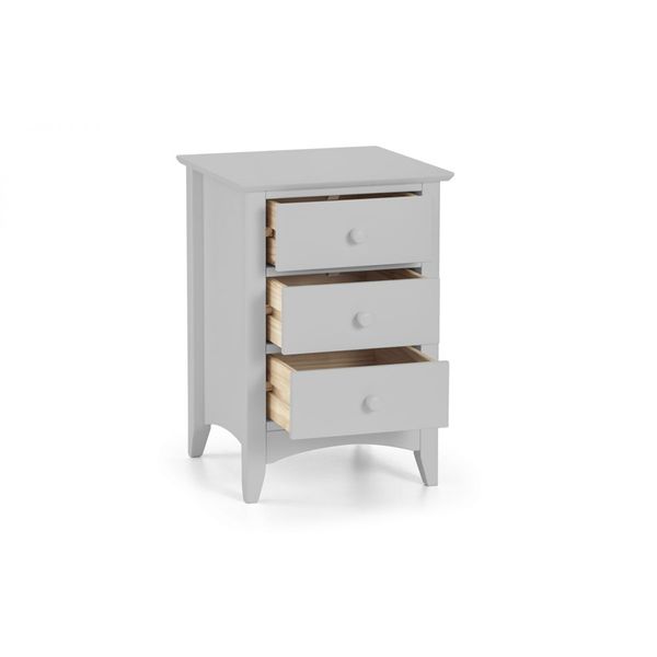 Julian Bowen, Cameo 3 Drawer Bedside Unit Dove Grey