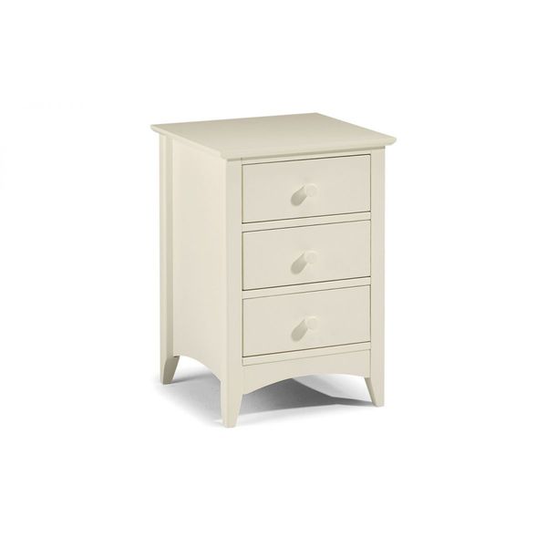 Julian Bowen, Cameo 3 Drawer Bedside Unit Stone White