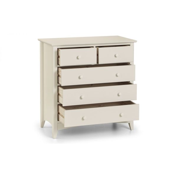 Julian Bowen, Cameo 3+2 Drawer Chest Unit Stone White