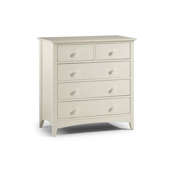 Julian Bowen, Cameo 3+2 Drawer Chest Unit Stone White