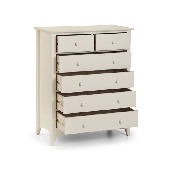 Julian Bowen, Cameo 4+2 Drawer Chest Unit Stone White