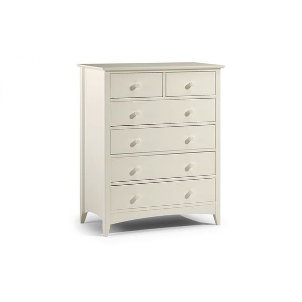 Julian Bowen, Cameo 4+2 Drawer Chest Unit Stone White