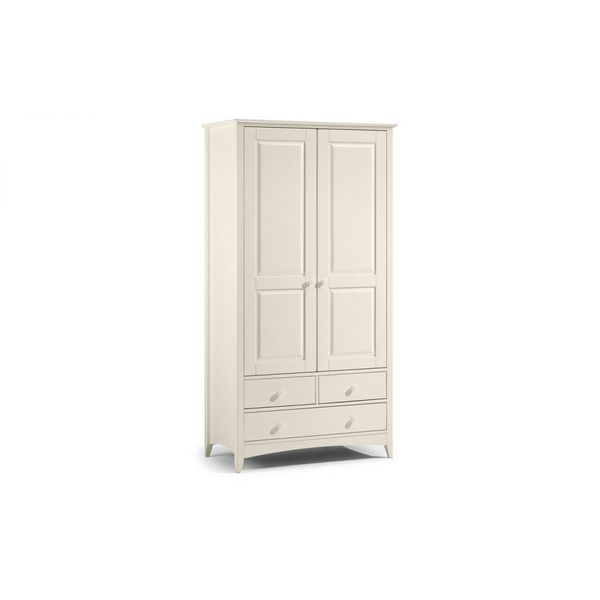 Julian Bowen, Cameo Combination Wardrobe with 3 Drawers Stone White